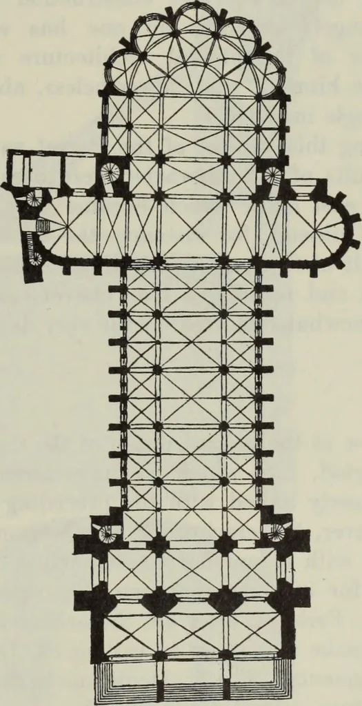 An illustration from Medieval architecture; its origins and development : with lists of monuments and bibliographies, 1909, leaf 124