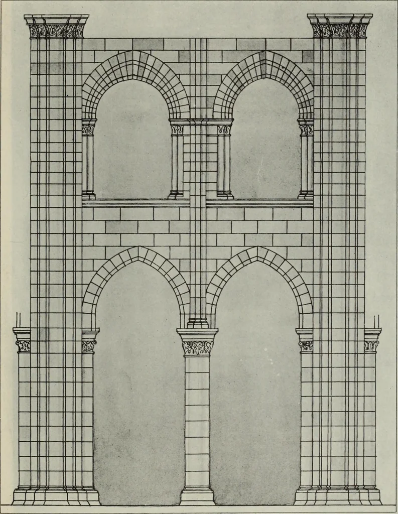 An illustration from Medieval architecture; its origins and development : with lists of monuments and bibliographies, 1909, leaf 138