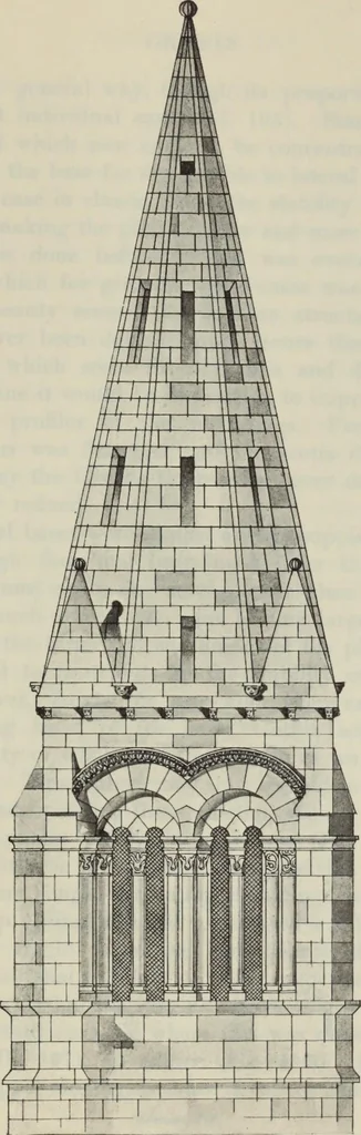 An illustration from Medieval architecture; its origins and development : with lists of monuments and bibliographies, 1909, leaf 154