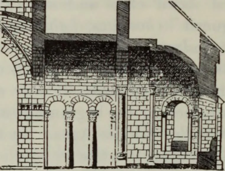 An illustration from Medieval architecture; its origins and development : with lists of monuments and bibliographies, 1909, leaf 23