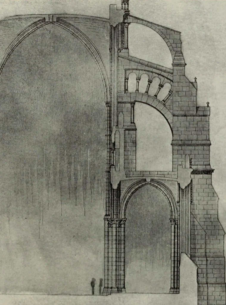 An illustration from Medieval architecture; its origins and development : with lists of monuments and bibliographies, 1909, leaf 346