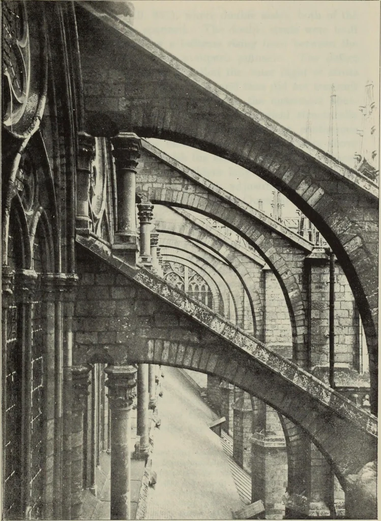 An illustration from Medieval architecture; its origins and development : with lists of monuments and bibliographies, 1909, leaf 395
