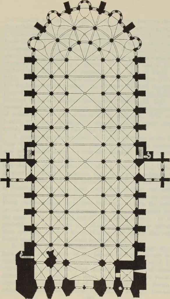An illustration from Medieval architecture; its origins and development : with lists of monuments and bibliographies, 1909, leaf 411
