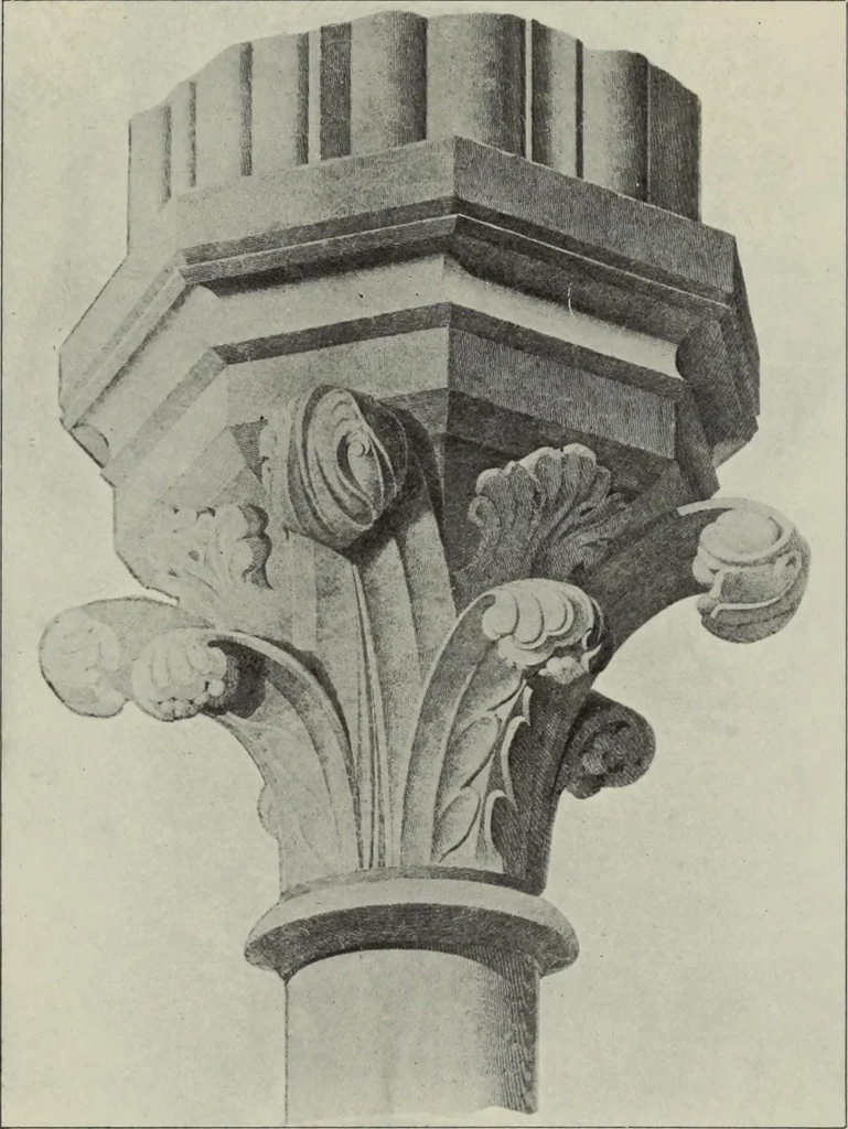 An illustration from Medieval architecture; its origins and development : with lists of monuments and bibliographies, 1909, leaf 447