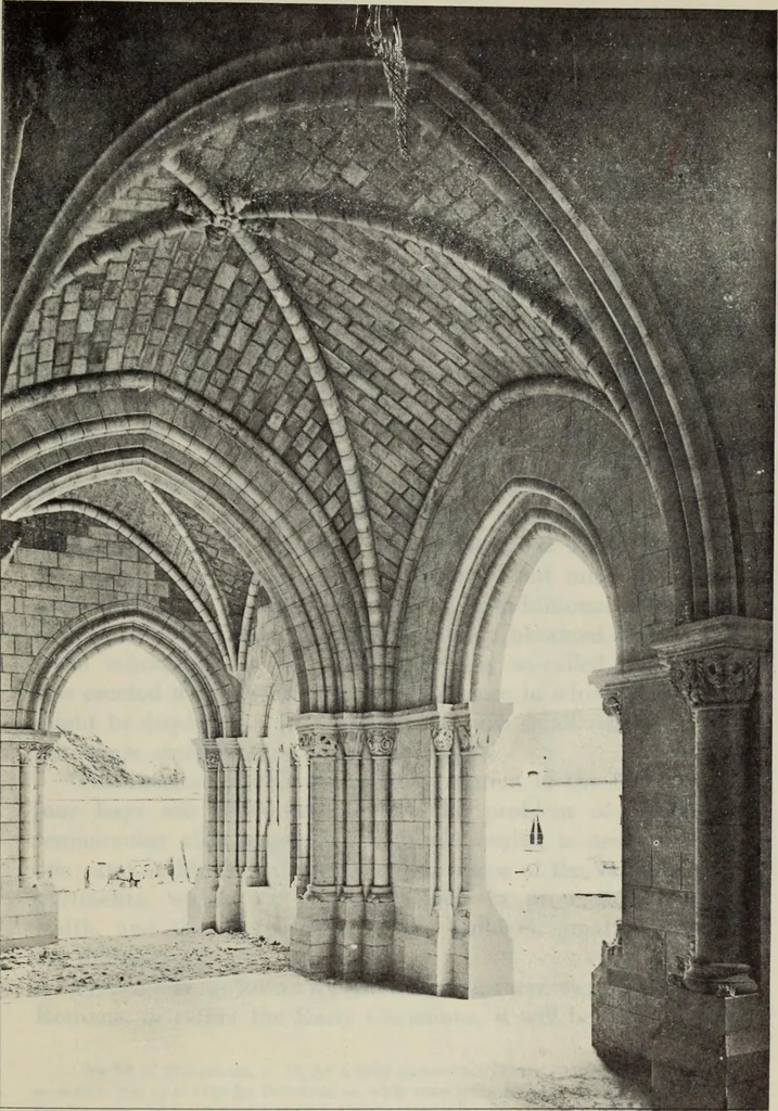 An illustration from Medieval architecture; its origins and development : with lists of monuments and bibliographies, 1909, leaf 94