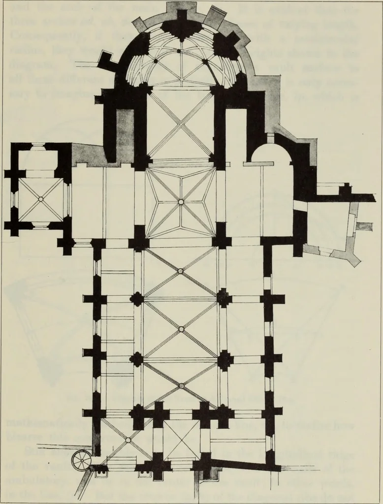 An illustration from Medieval architecture; its origins and development : with lists of monuments and bibliographies, 1909, leaf 98
