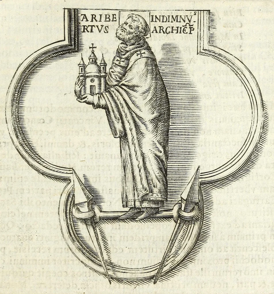 An illustration from Mediolanenses antiquitates ex urbis paroecijs collectae : ichnographicis ispsarum tabulis, recentibus rerum memorijs, varijs ecclesiasticis ritibus auctę et illustratę, 1625, leaf 239