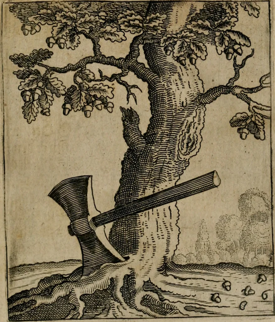 An illustration from Meditationes emblematicae de restaurata pace Germaniae = Sinnebilder von dem widergebrachten Teutschen Frieden, 1649, leaf 20