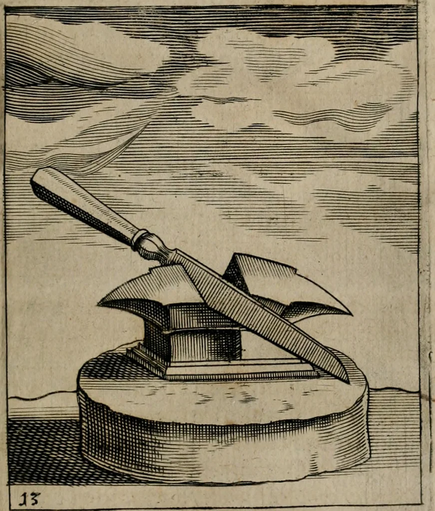 An illustration from Meditationes emblematicae de restaurata pace Germaniae = Sinnebilder von dem widergebrachten Teutschen Frieden, 1649, leaf 34