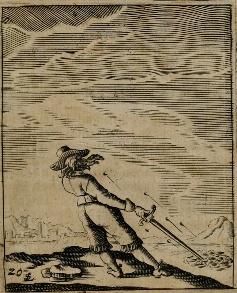 An illustration from Meditationes emblematicae de restaurata pace Germaniae = Sinnebilder von dem widergebrachten Teutschen Frieden, 1649, leaf 48