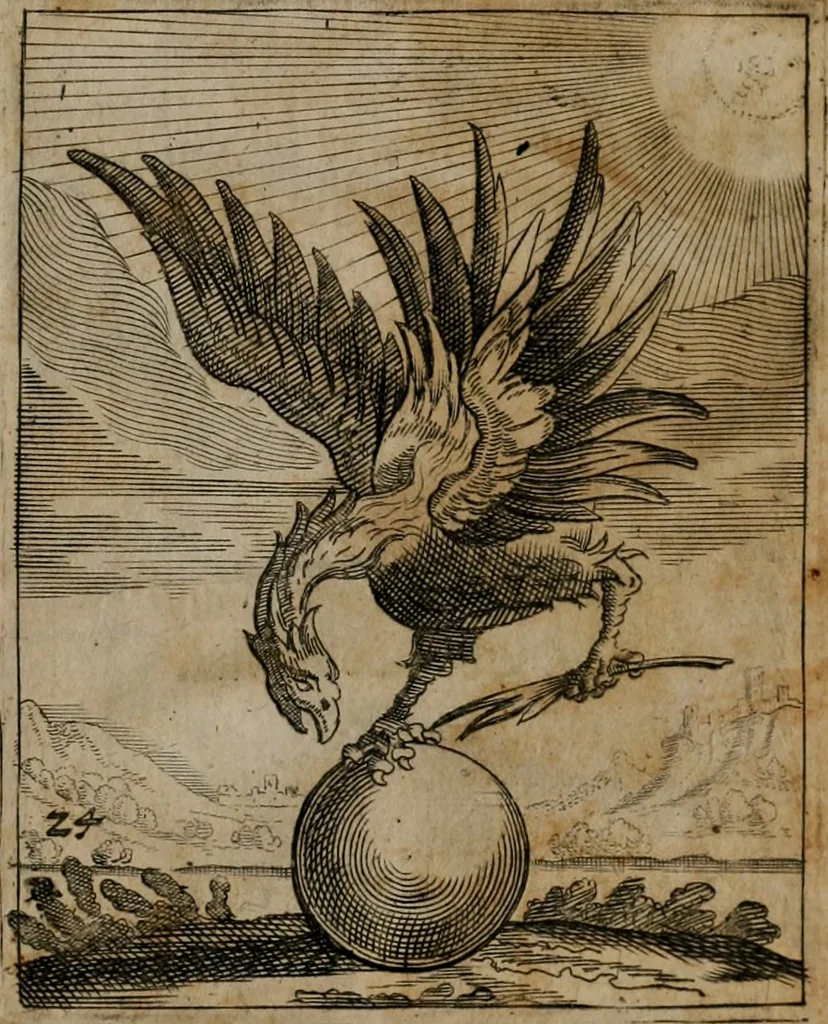 An illustration from Meditationes emblematicae de restaurata pace Germaniae = Sinnebilder von dem widergebrachten Teutschen Frieden, 1649, leaf 56
