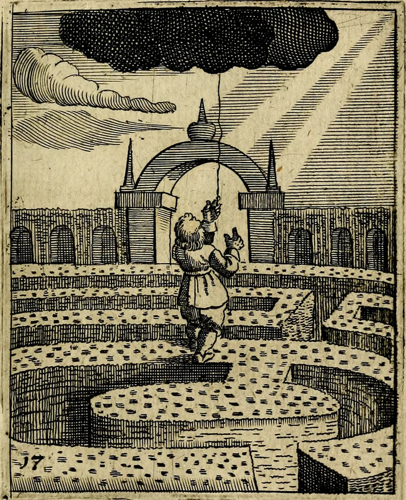 An illustration from Meditationes emblematicæ de restaurata pace Germaniæ. : Sinnebilder von dem widergebrachten teutschen Frieden, kürtzlich erklärt, 1649, leaf 44