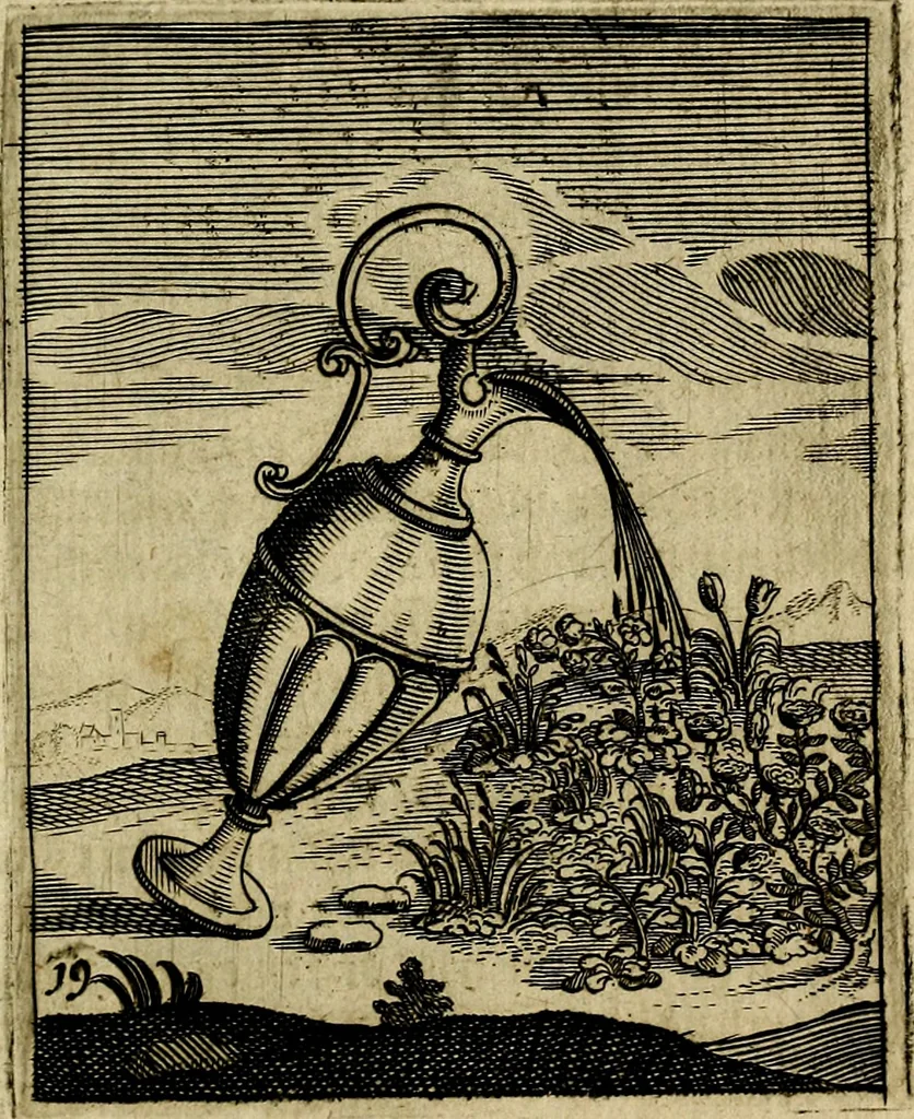 An illustration from Meditationes emblematicæ de restaurata pace Germaniæ. : Sinnebilder von dem widergebrachten teutschen Frieden, kürtzlich erklärt, 1649, leaf 48