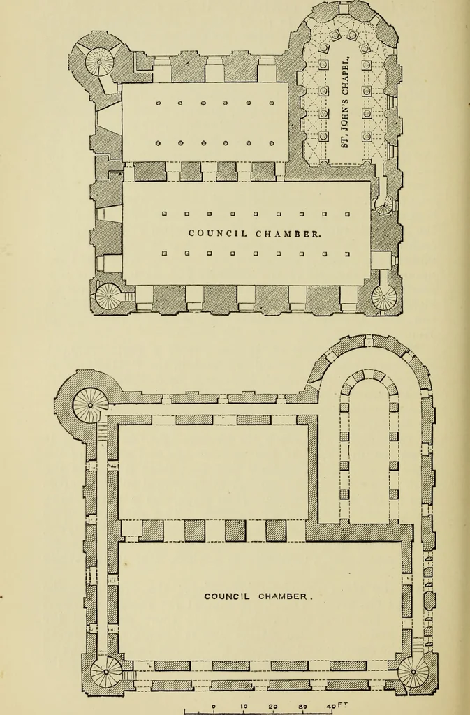An illustration from Mediæval military architecture in England, 1884, leaf 147