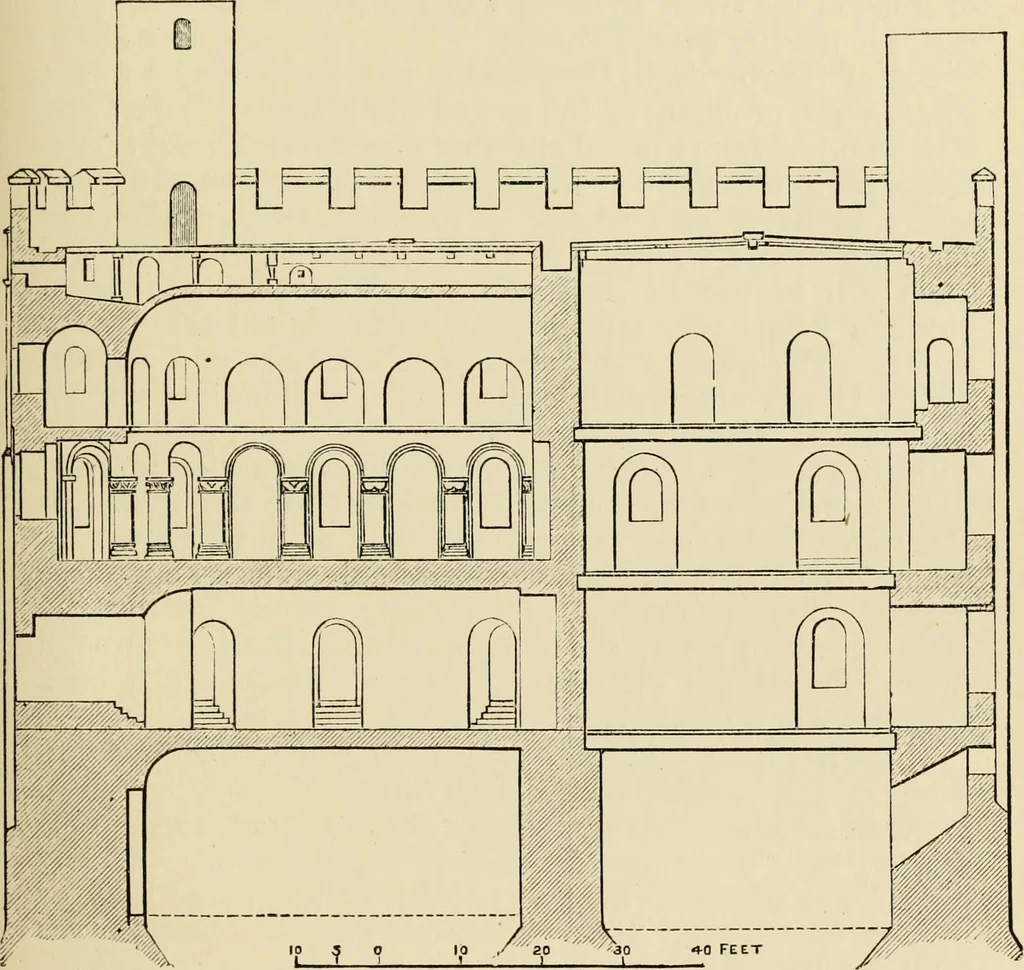 An illustration from Mediæval military architecture in England, 1884, leaf 148