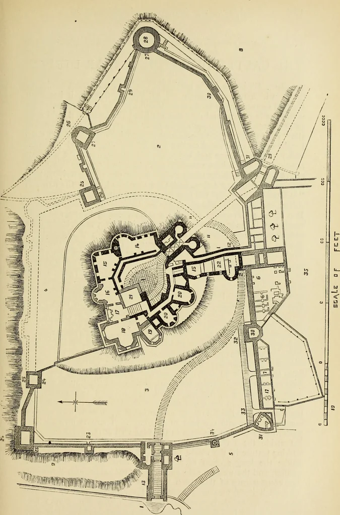 An illustration from Mediæval military architecture in England, 1884, leaf 200