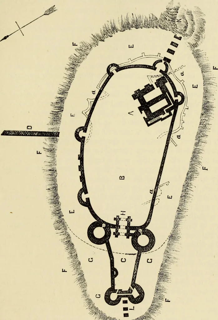 An illustration from Mediæval military architecture in England, 1884, leaf 204