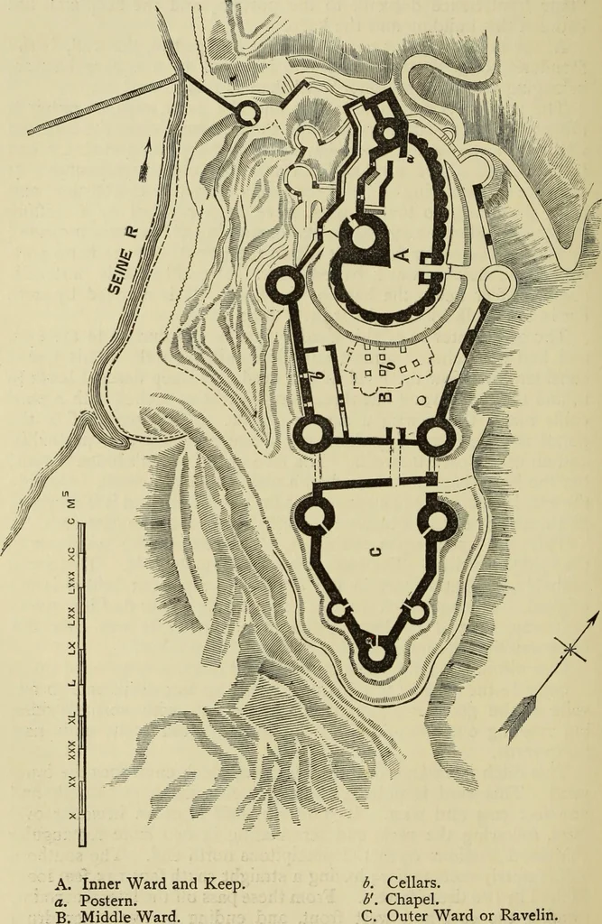 An illustration from Mediæval military architecture in England, 1884, leaf 411