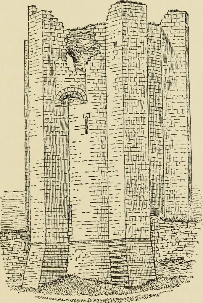 An illustration from Mediæval military architecture in England, 1884, leaf 474