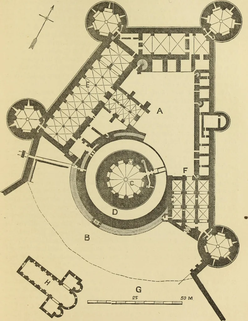 An illustration from Mediæval military architecture in England, 1884, leaf 526