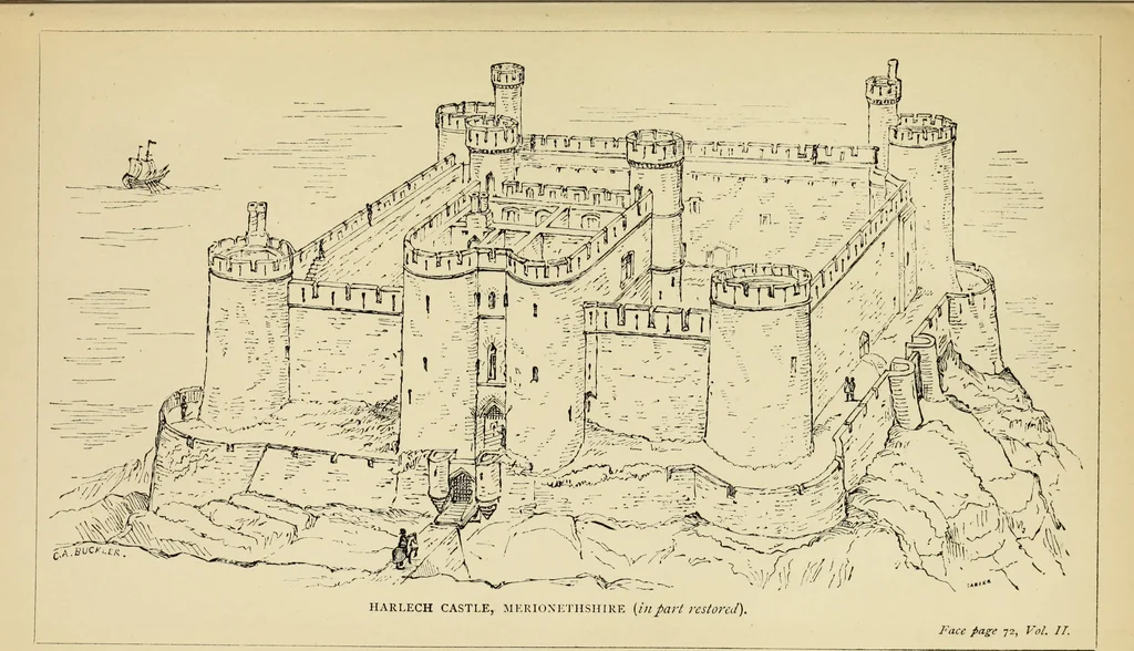 An illustration from Mediæval military architecture in England, 1884, leaf 104