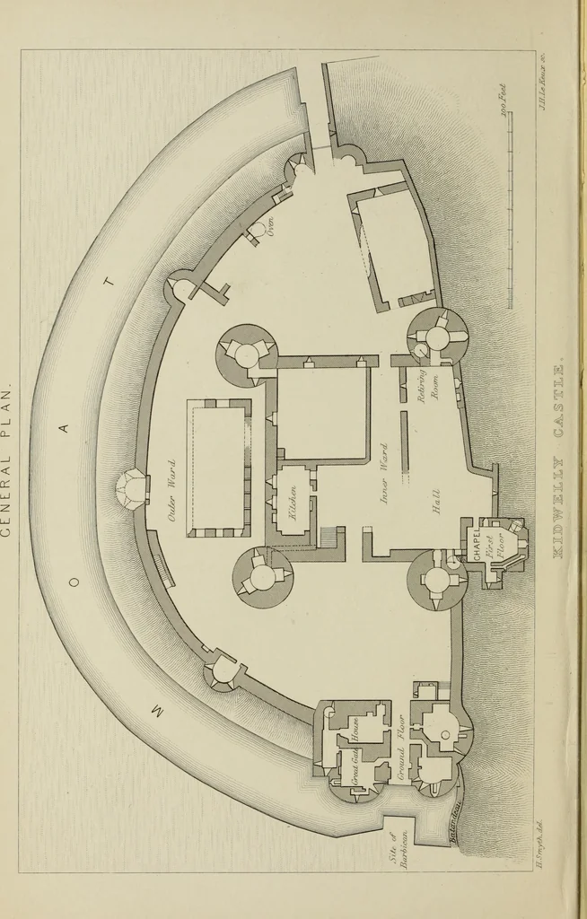 An illustration from Mediæval military architecture in England, 1884, leaf 201