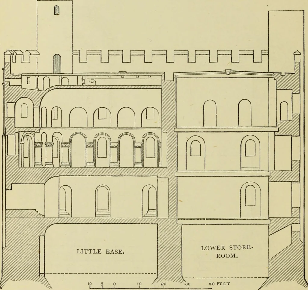 An illustration from Mediæval military architecture in England, 1884, leaf 273