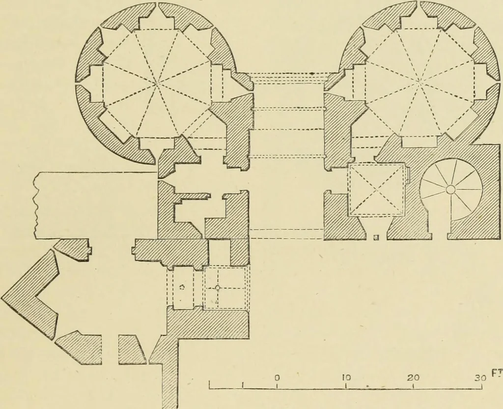 An illustration from Mediæval military architecture in England, 1884, leaf 304