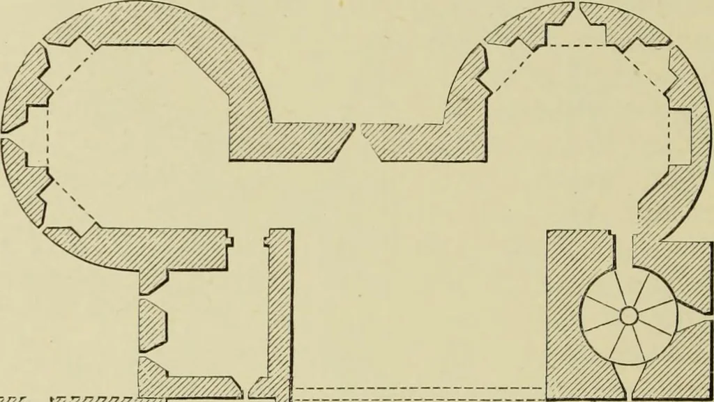 An illustration from Mediæval military architecture in England, 1884, leaf 305