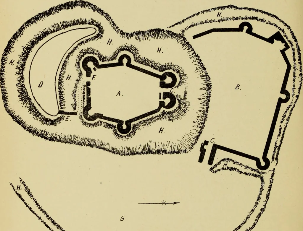 An illustration from Mediæval military architecture in England, 1884, leaf 625
