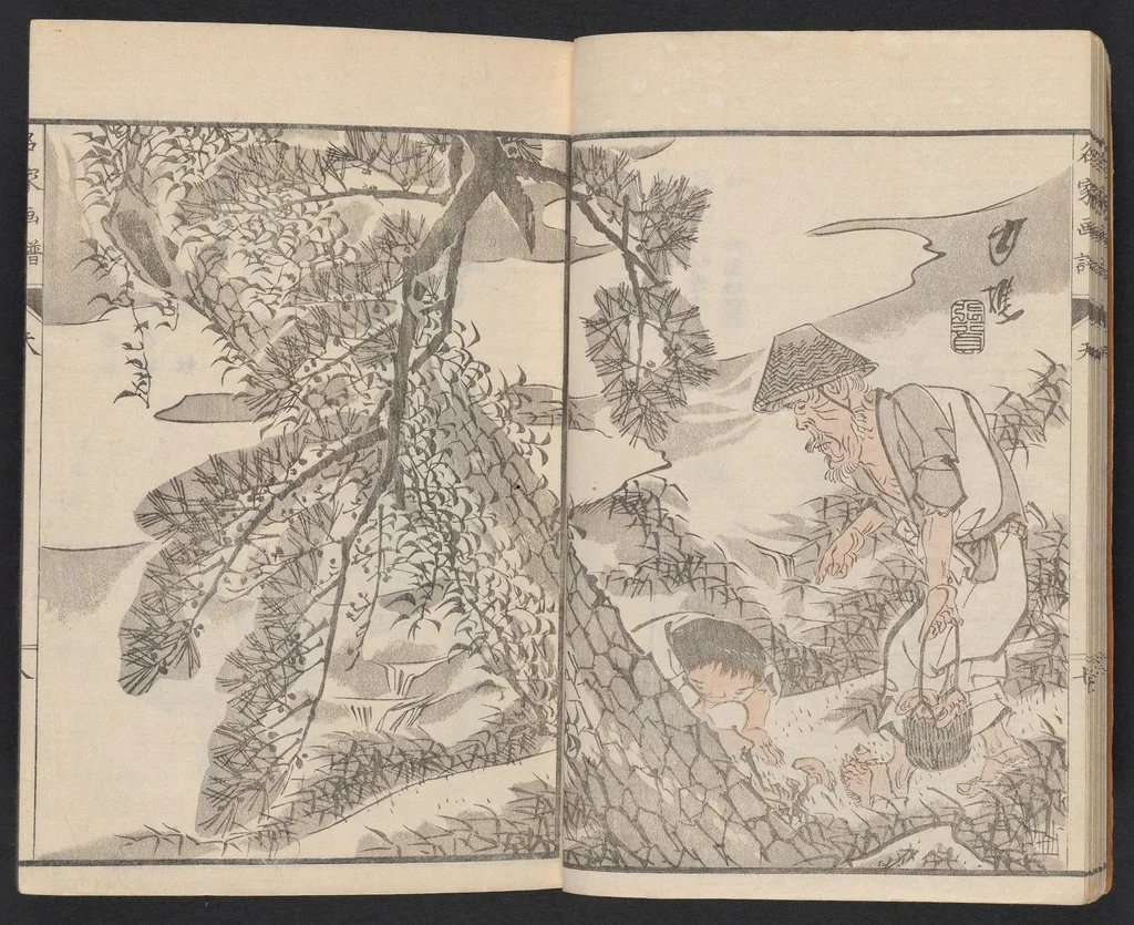 An illustration from Meika gafu, 1814, leaf 13