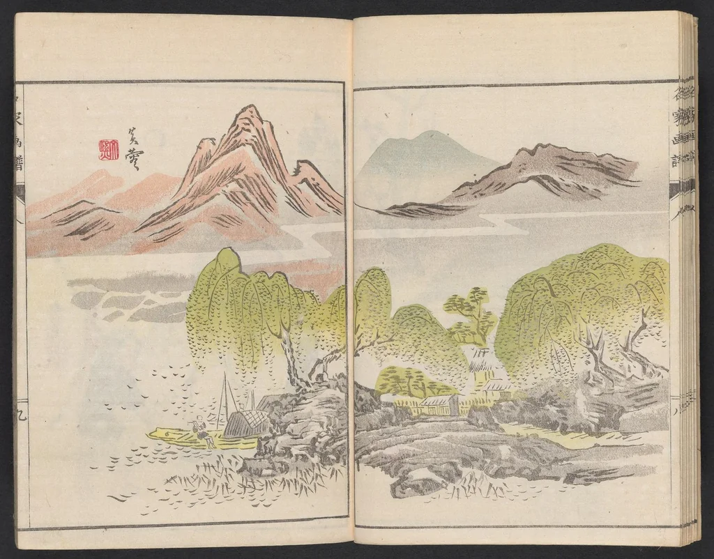 An illustration from Meika gafu, 1814, leaf 13