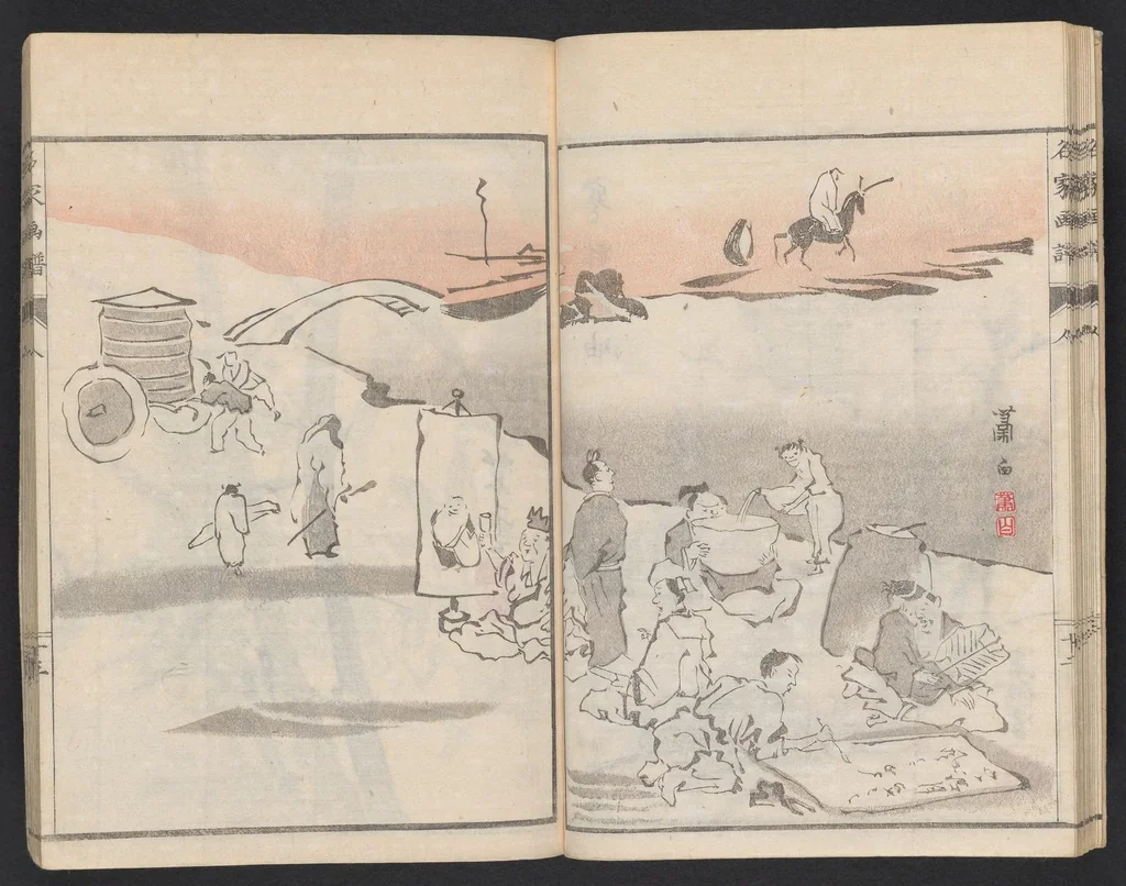 An illustration from Meika gafu, 1814, leaf 17