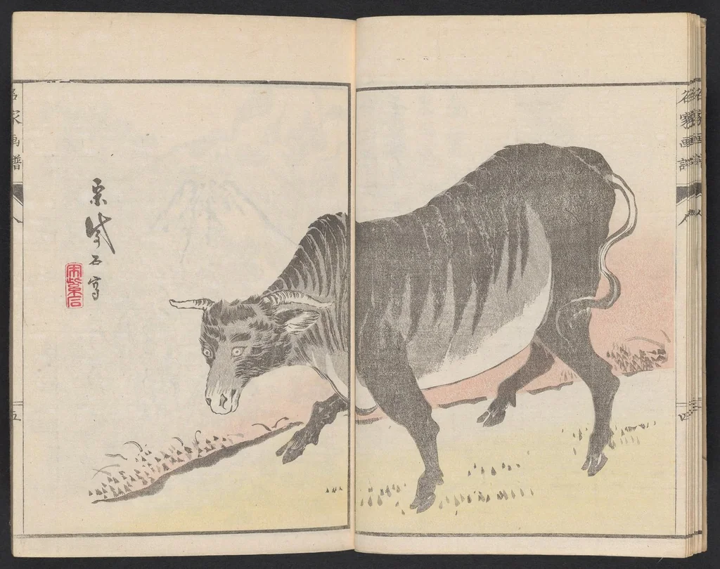 An illustration from Meika gafu, 1814, leaf 9