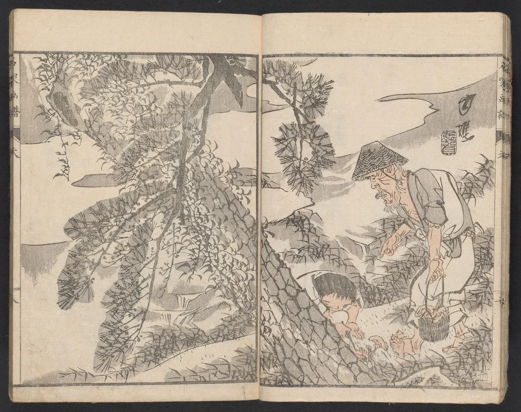 An illustration from Meika gafu, 1814, leaf 13