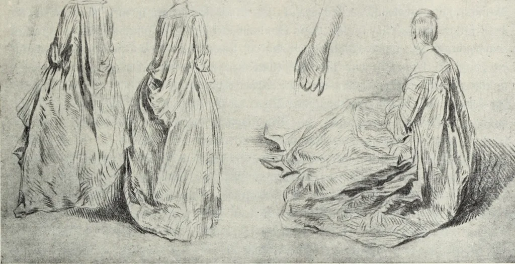 An illustration from Meister des Rokoko : acht farbige Wiedergaben nach Gemälden von Watteau, Boucher und Fragonard, 1900, leaf 6