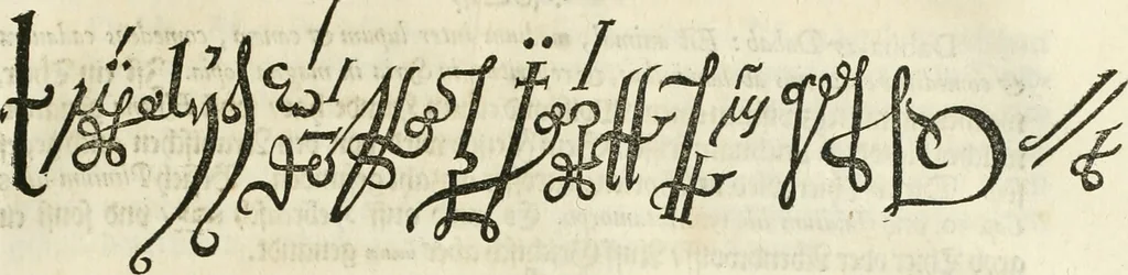 An illustration from Melitsat kai hermeneia : das ist, Onomasticvm vnd Interpretatio, oder, Aussführliche Erklerung Leonharten Thurneyssers zum Thurn ... vber etliche frembde vn[d] (bey vielen hochgelarten, die der lateinischen vnd griechischen Sprach erfahren) vnbekante Nomina, Verba, Prouerbia, Dicta, Sylben, Caracter, vnd sonst Reden, deren nicht allein in theuren Philosophi vnd Medici Aurelij, Theophrasti, Paracelsi von Hohenheim, sondern auch in anderer Authorum Schrifften hin vnd wider weitleufftig gedacht ... : das ander Theil, in welchem fast jedes Wort, mit seiner eigenen Schrifft, nach der Völcker Etymologia oder eigenen Art vnd Weis zureden beschrieben worden ist, 1583, leaf 154