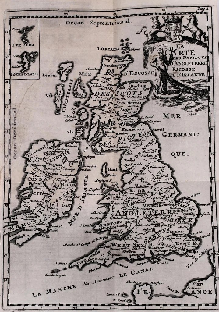 An illustration from Memoires et observations faites par un voyageur en Angleterre : sur ce qu'il y a trouvé de plus remarquable, tant à l'égard de la religion, que de la politique, des moeurs, des curiositez naturelles, & quantité de faits historiques, avec une description particuliere de ce qu'il y a de plus curieux dans Londres, le tout enrichi de figures, 1698, leaf 13