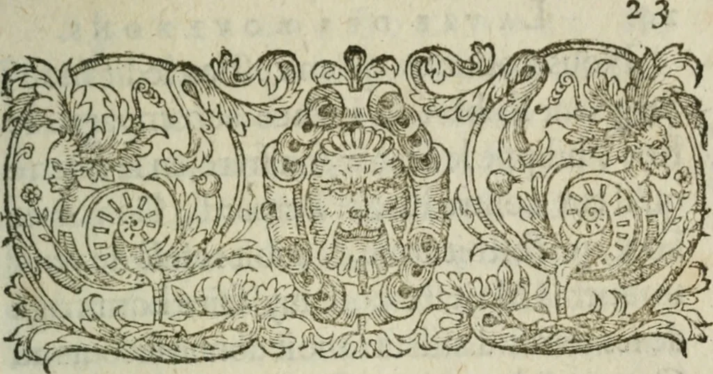 An illustration from Memoires et recueil de l'origine, alliances, & succession de la royale famille de Bourbon, branche de la Maison de France. Ensemble de l'histoire, gestes, & seruices plus memorables, faictz par les princes d'icelle aux Rois & Courõne de France, 1587, leaf 26