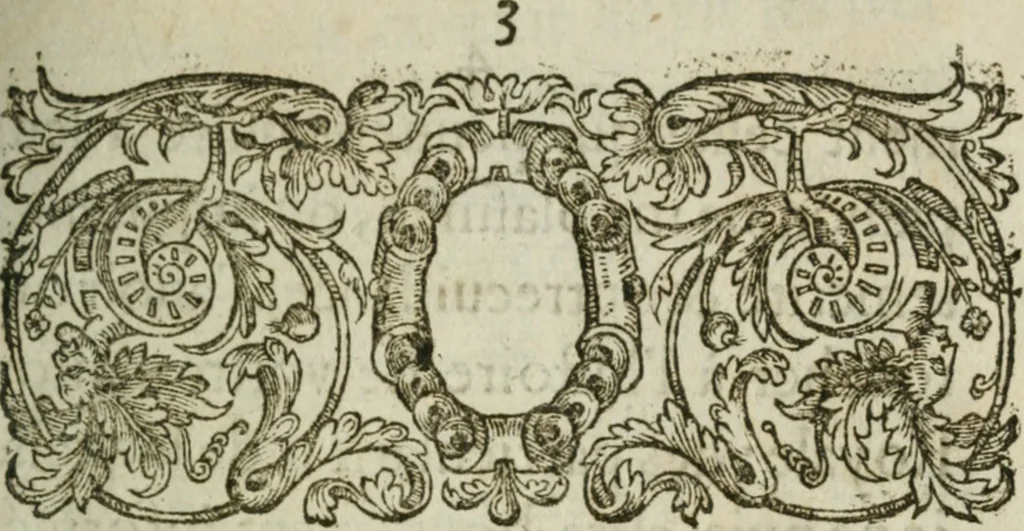 An illustration from Memoires et recueil de l'origine, alliances, & succession de la royale famille de Bourbon, branche de la Maison de France. Ensemble de l'histoire, gestes, & seruices plus memorables, faictz par les princes d'icelle aux Rois & Courõne de France, 1587, leaf 6