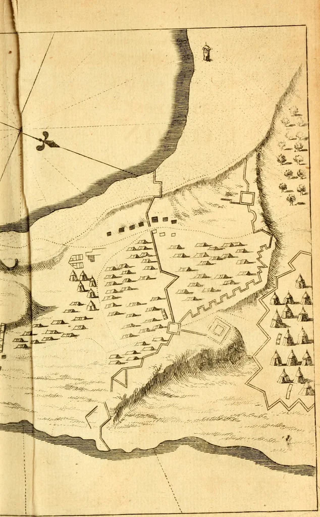 An illustration from Memoires, historiques & geographiques du royaume de la Moree, Negrepont, & des places maritimes, jusques à Thessalonique, 1686, leaf 104