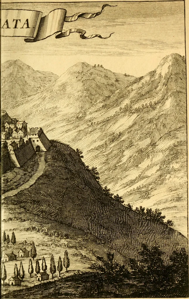 An illustration from Memoires, historiques & geographiques du royaume de la Moree, Negrepont, & des places maritimes, jusques à Thessalonique, 1686, leaf 148