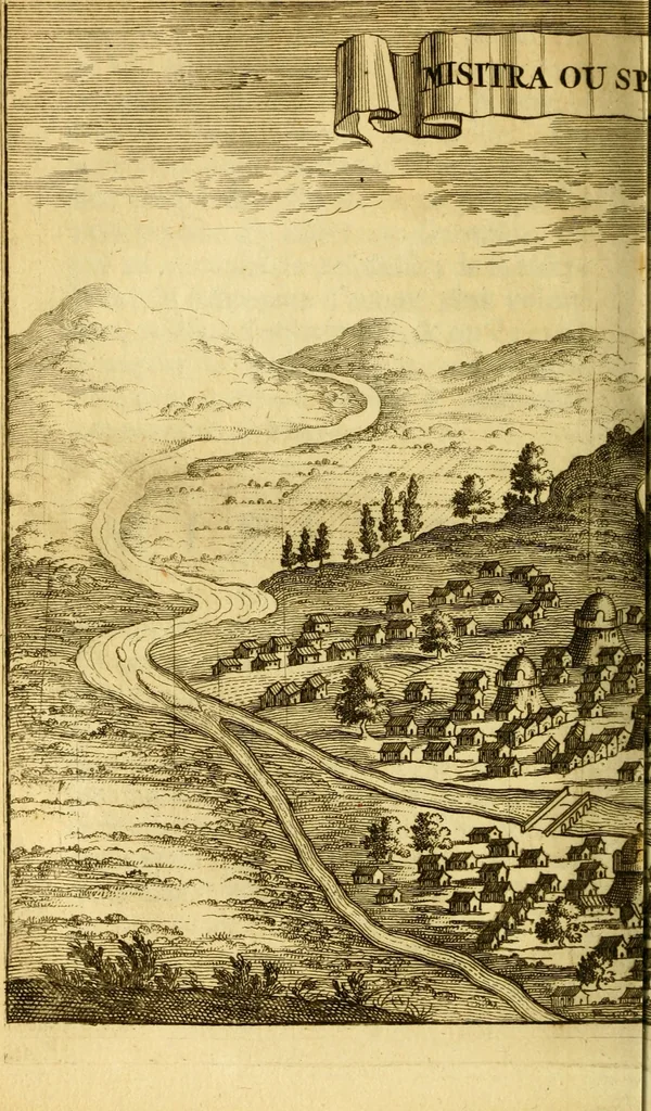 An illustration from Memoires, historiques & geographiques du royaume de la Moree, Negrepont, & des places maritimes, jusques à Thessalonique, 1686, leaf 171