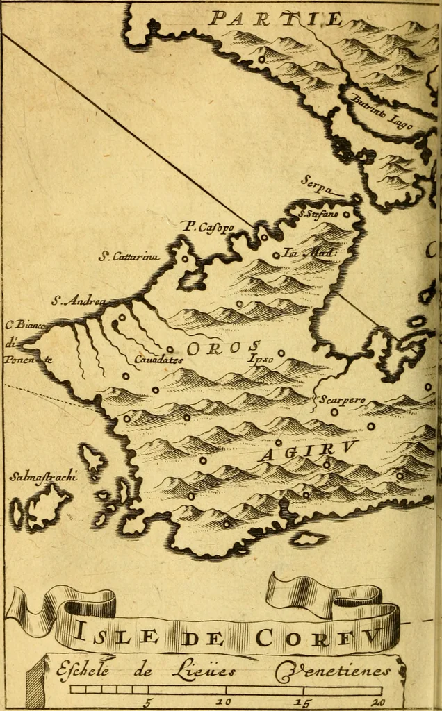 An illustration from Memoires, historiques & geographiques du royaume de la Moree, Negrepont, & des places maritimes, jusques à Thessalonique, 1686, leaf 233