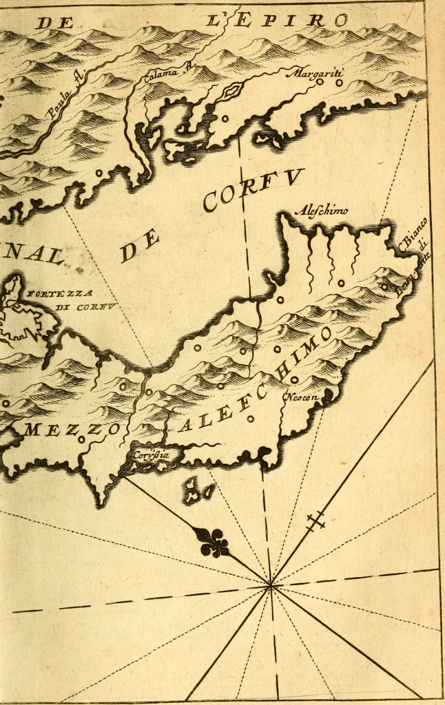 An illustration from Memoires, historiques & geographiques du royaume de la Moree, Negrepont, & des places maritimes, jusques à Thessalonique, 1686, leaf 234