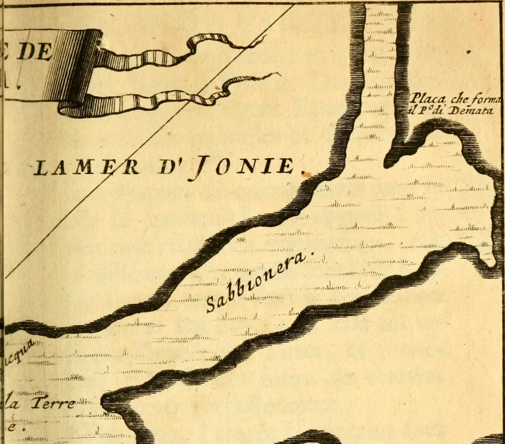 An illustration from Memoires, historiques & geographiques du royaume de la Moree, Negrepont, & des places maritimes, jusques à Thessalonique, 1686, leaf 260