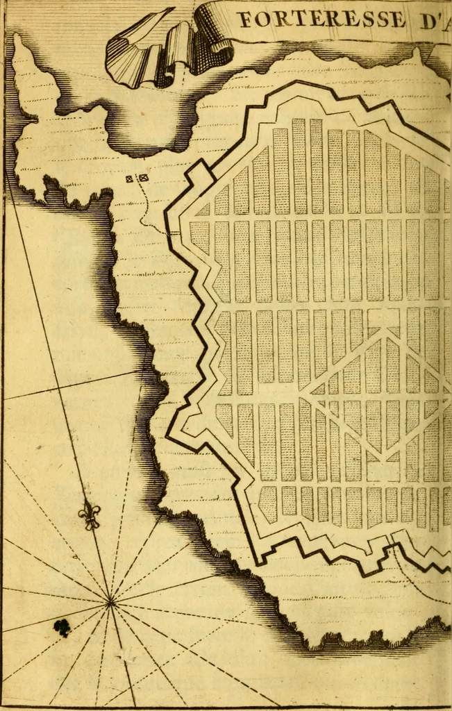 An illustration from Memoires, historiques & geographiques du royaume de la Moree, Negrepont, & des places maritimes, jusques à Thessalonique, 1686, leaf 279