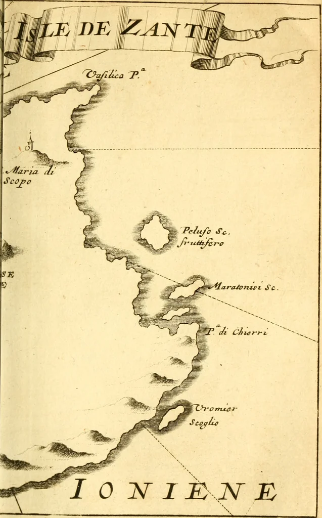 An illustration from Memoires, historiques & geographiques du royaume de la Moree, Negrepont, & des places maritimes, jusques à Thessalonique, 1686, leaf 290
