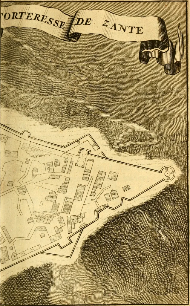An illustration from Memoires, historiques & geographiques du royaume de la Moree, Negrepont, & des places maritimes, jusques à Thessalonique, 1686, leaf 294
