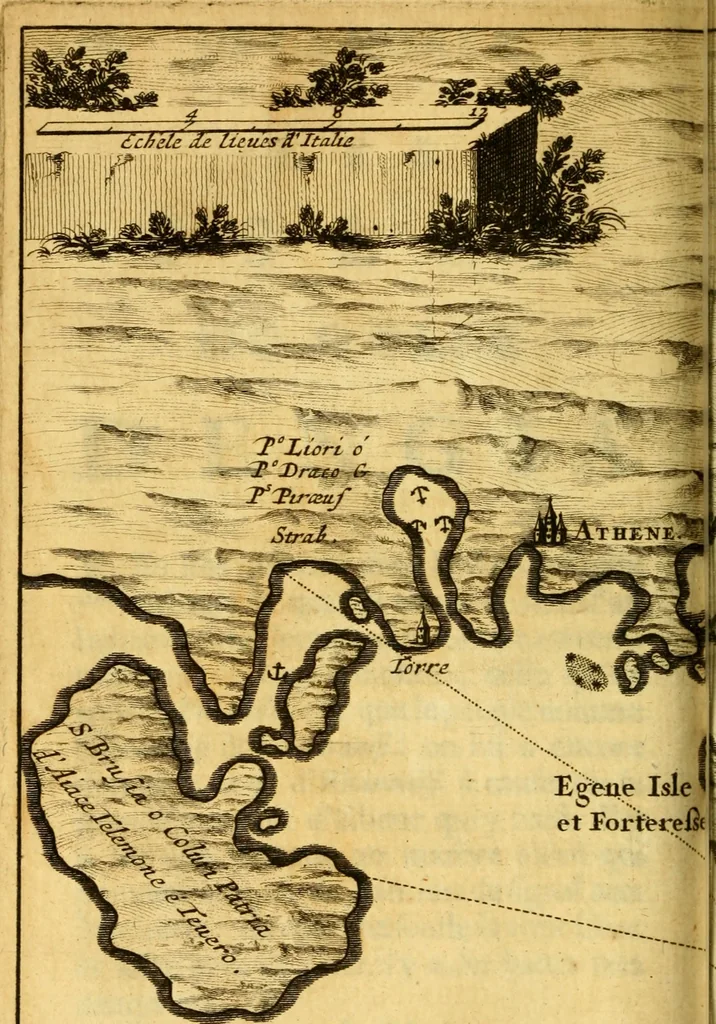 An illustration from Memoires, historiques & geographiques du royaume de la Moree, Negrepont, & des places maritimes, jusques à Thessalonique, 1686, leaf 329